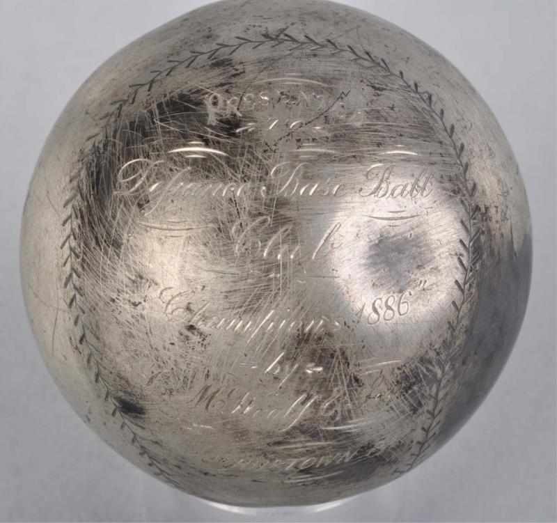 Appraisal: Metal Championship Presentation Baseball Description th Century Marked Defiance Base