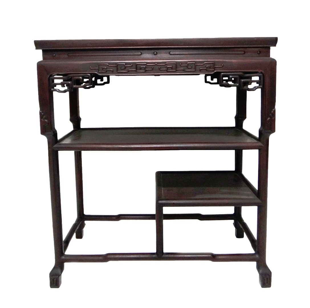 Appraisal: A late th century Chinese hardwood display table the rectangular