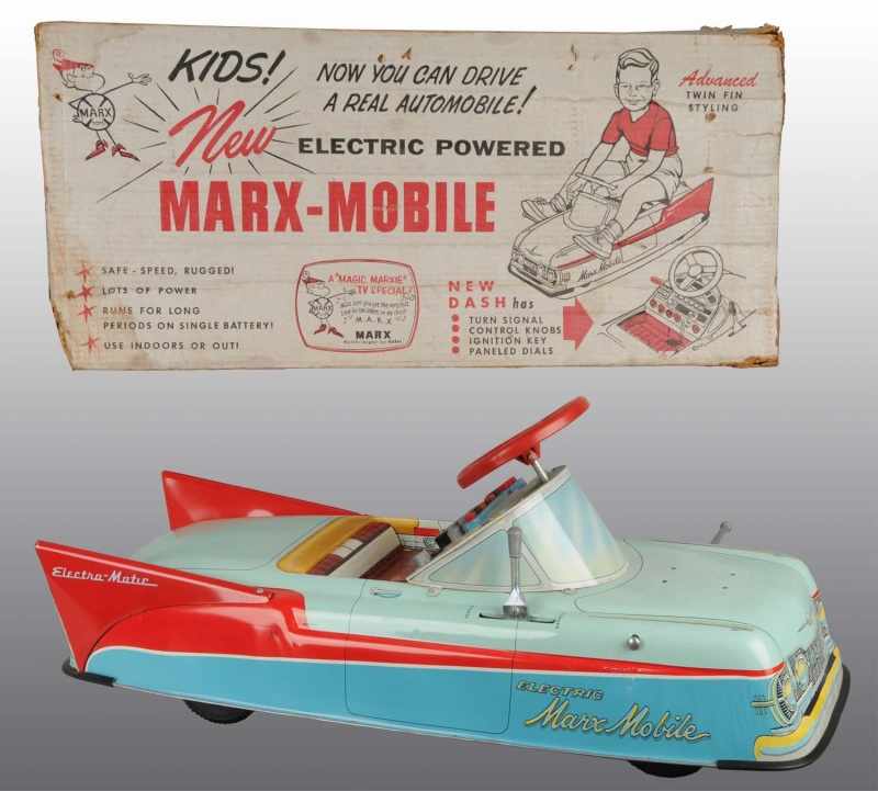 Appraisal: Pressed Steel Electric Powered Marx-Mobile Toy Description American Working Scarce