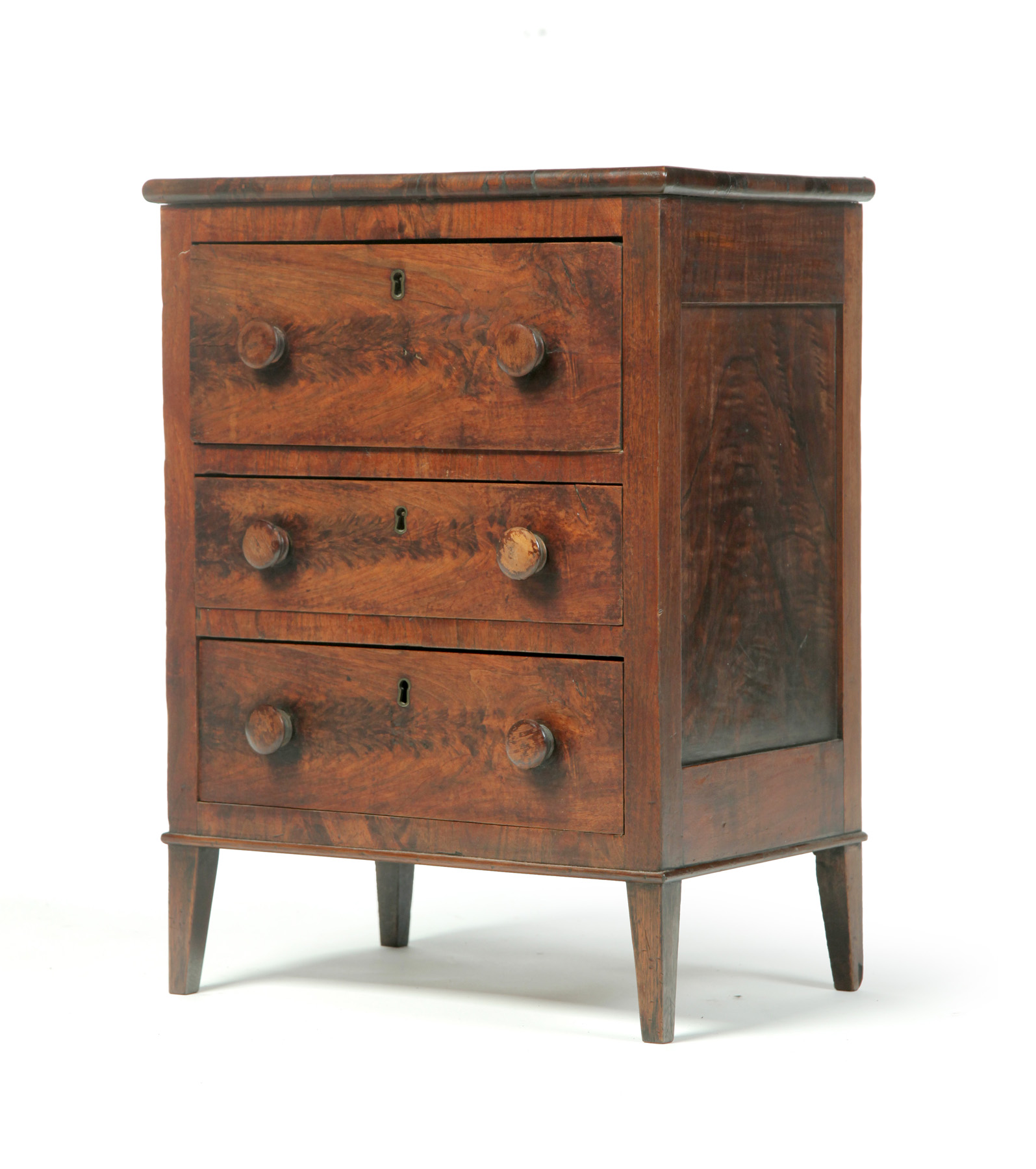 Appraisal: AMERICAN MINIATURE CHEST OF DRAWERS First half- th century pine