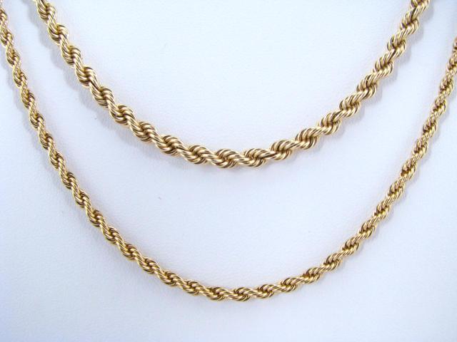 Appraisal: K Yellow Gold Rope Chain '' long mm wide dwt