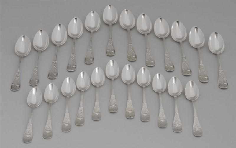 Appraisal: SET OF TWELVE TIFFANY CO ''AUDUBON'' PATTERN COFFEE SPOONS AND