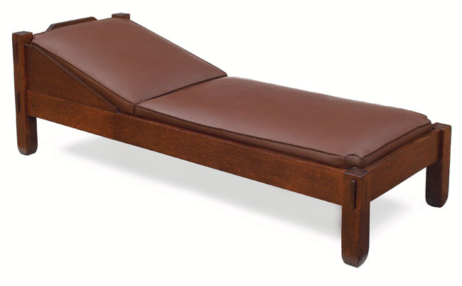 Appraisal: Stickley Brothers daybed similar to elevated headrest with notched top