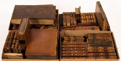 Appraisal: A quantity of leather bound volumes Stage Theatre and Classics