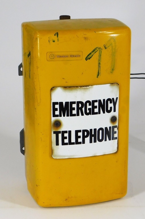 Appraisal: WESTERN ELECTRIC NY YELLOW EMERGENCY TELEPHONE BOX United States th