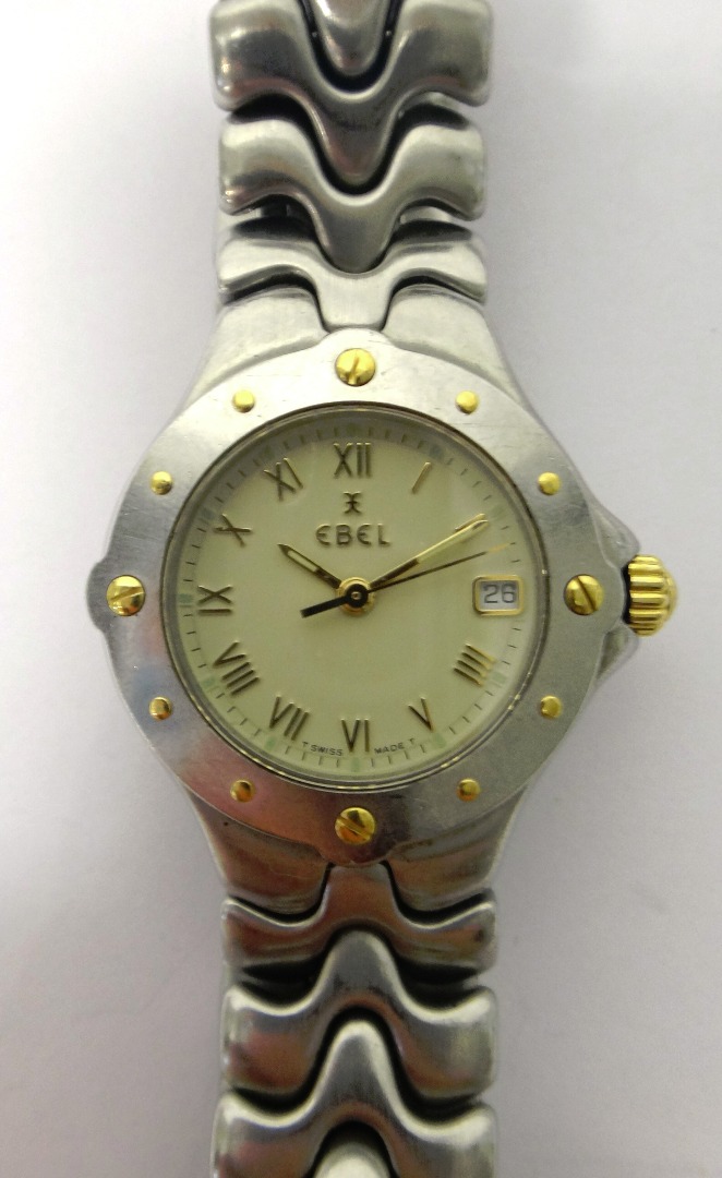 Appraisal: A lady's steel and gilt Ebel Sportwave bracelet wristwatch the