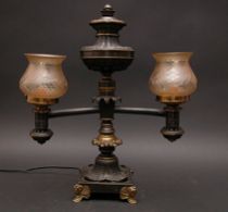 Appraisal: Clark Coit Bronze Lamp This bronze lamp features cherub feet