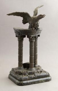 Appraisal: Patinated Spelter Figure th c of an eagle on a