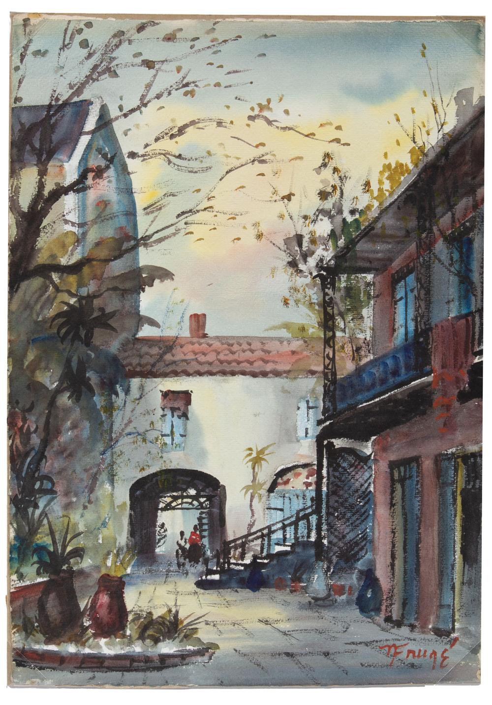 Appraisal: Nestor Frug American Louisiana - French Quarter Courtyard and Courtyard