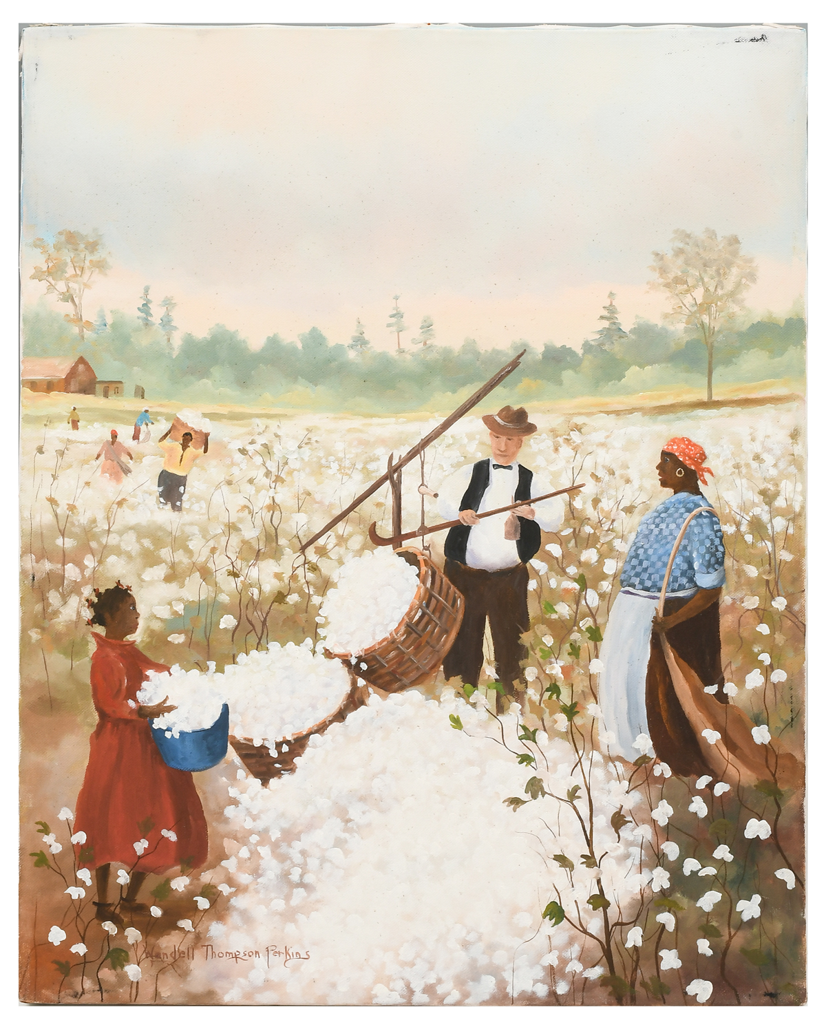 Appraisal: PERKINS Wendell Thompson American - Cotton Picking in the Field