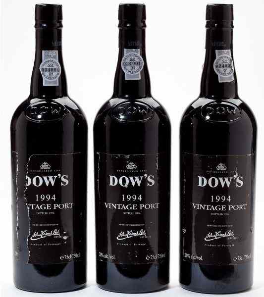 Appraisal: Dow's Vintage Port bottles tl lbsl''A blackstrap powerful Port Black