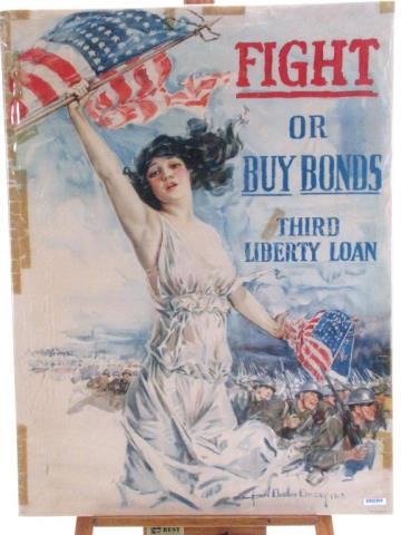 Appraisal: U S WW I War Bond Poster art by Howard