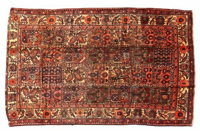 Appraisal: Hand-tied Persian Baktiari rug approx ' l ' w