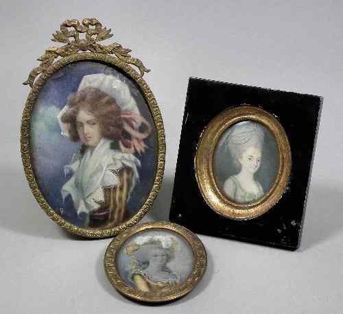 Appraisal: Late th Century English School - Miniature painting - Half