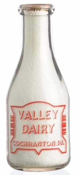 Appraisal: Valley Dairy Milk Bottle Description Cochranton PA The reverse side