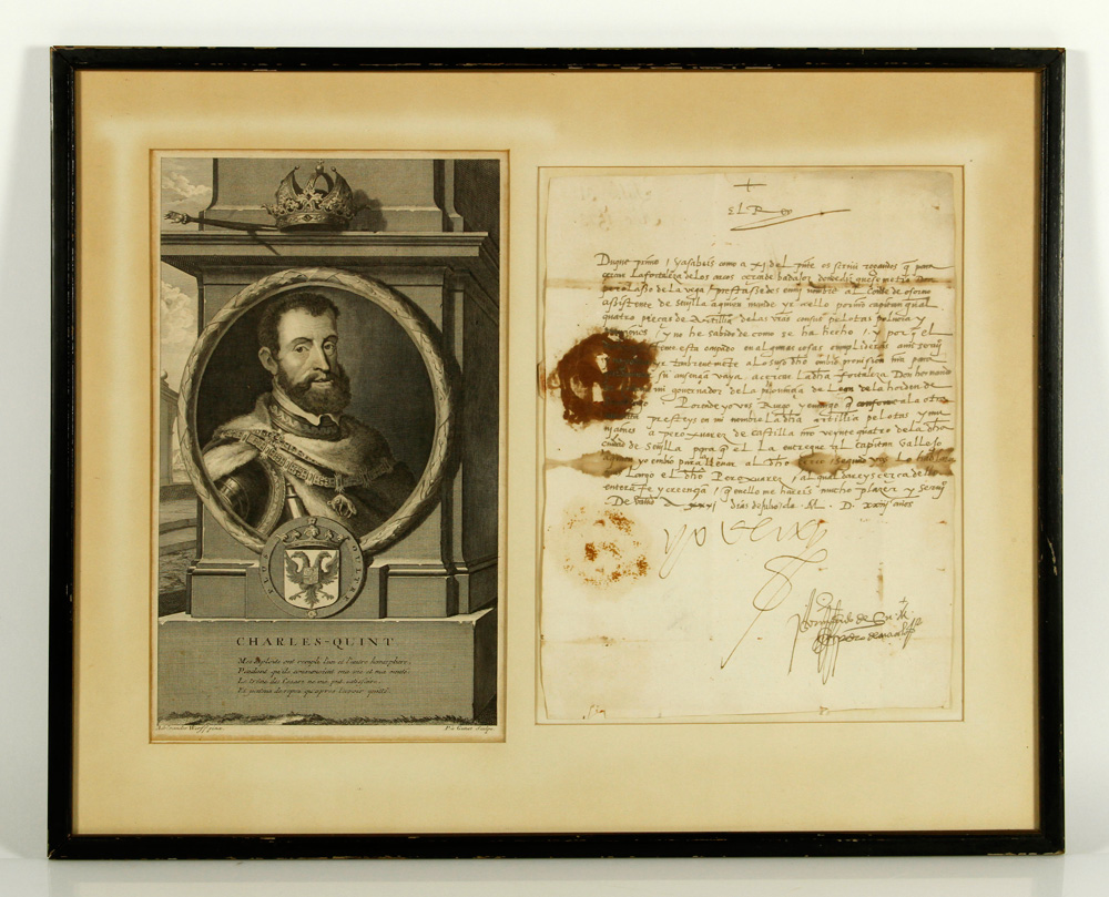 Appraisal: - Charles V Signature Charles V Holy Roman Emperor -