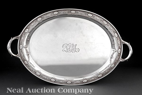 Appraisal: A Tiffany and Co Makers Sterling Silver Circular Tray pattern