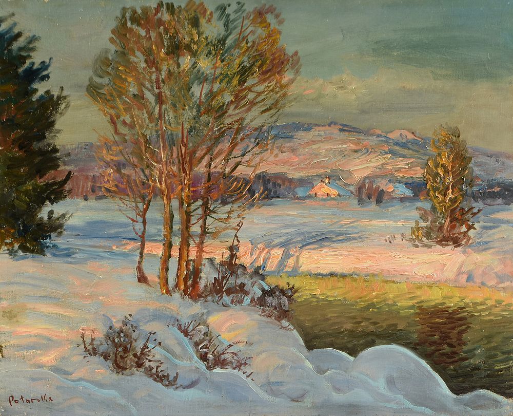 Appraisal: RUSSIAN SCHOOL th Century A PAINTING Snowy Landscape RUSSIAN SCHOOL