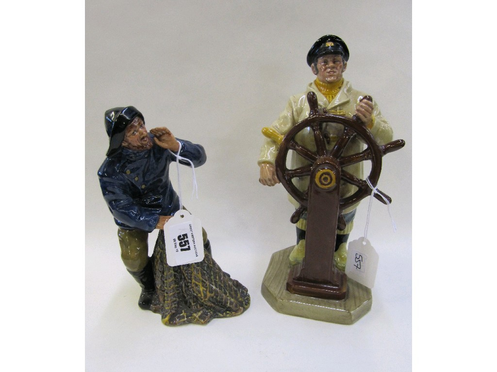 Appraisal: Two Royal Doulton figures 'The Helmsman' HN and 'Sea Harvest'