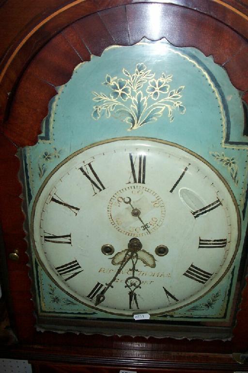 Appraisal: An early Victorian mahogany long case clock with flamed veneers