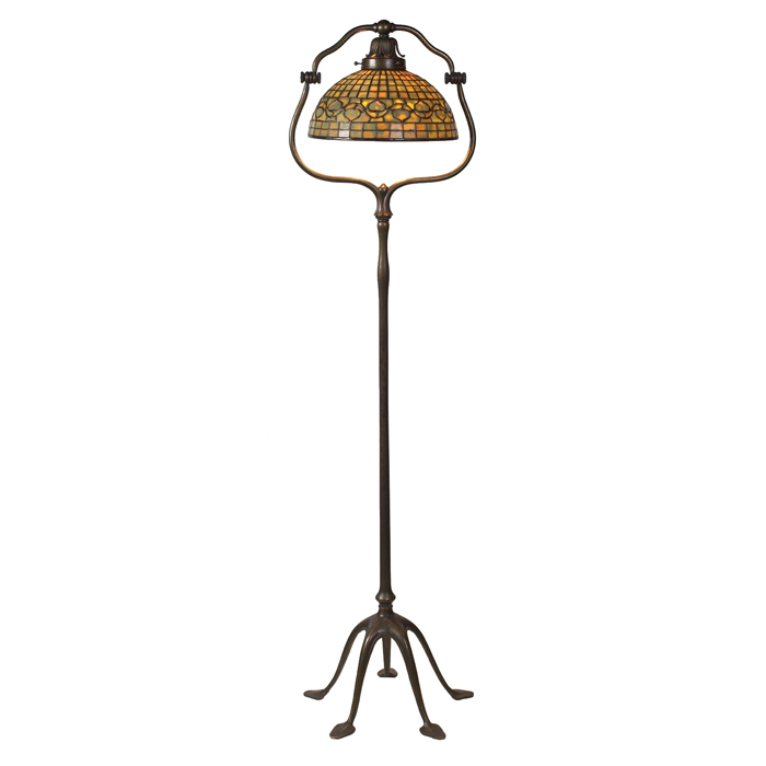 Appraisal: Tiffany Studios floor lamp nice bronze base with fivefeet holding