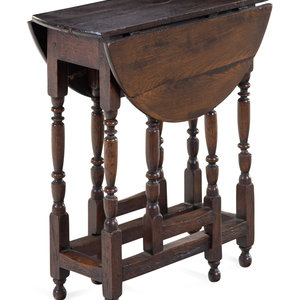 Appraisal: A Jacobean Turned Oak Gate-Leg Low Table Likely th Century