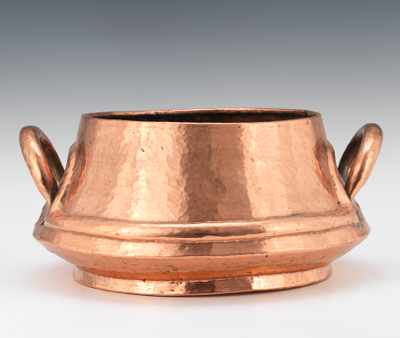 Appraisal: A Hammered Copper Arts and Crafts Pot Large hammered bright