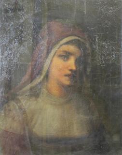 Appraisal: Initialed G F th C Oil on Canvas Portrait of