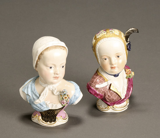 Appraisal: Pair of Meissen Kinderbusts After J J Kaendler Late th-Early