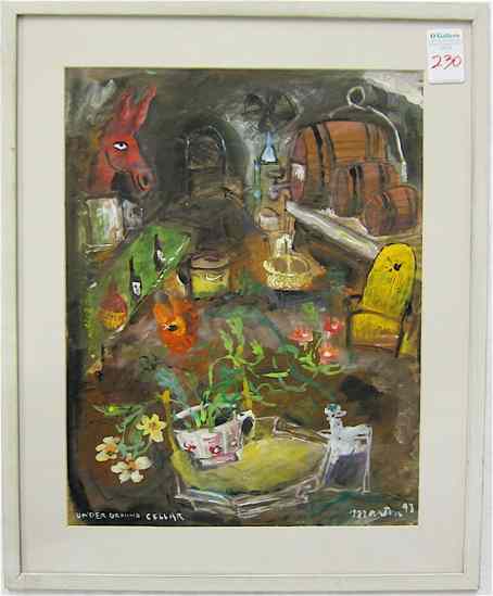 Appraisal: JAMES MARTIN GOUACHE ON PAPER Washington born titled ''Underground Cellar