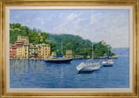 Appraisal: CLAUDIO CIARDI Italian - PORTEFINO Large oil on canvas scene