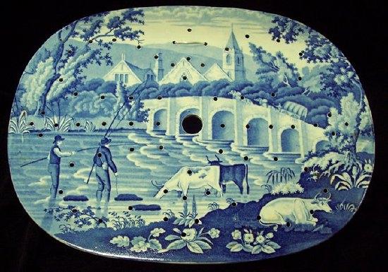 Appraisal: A Staffordshire oval blue and white mazarine transfer printed cattle