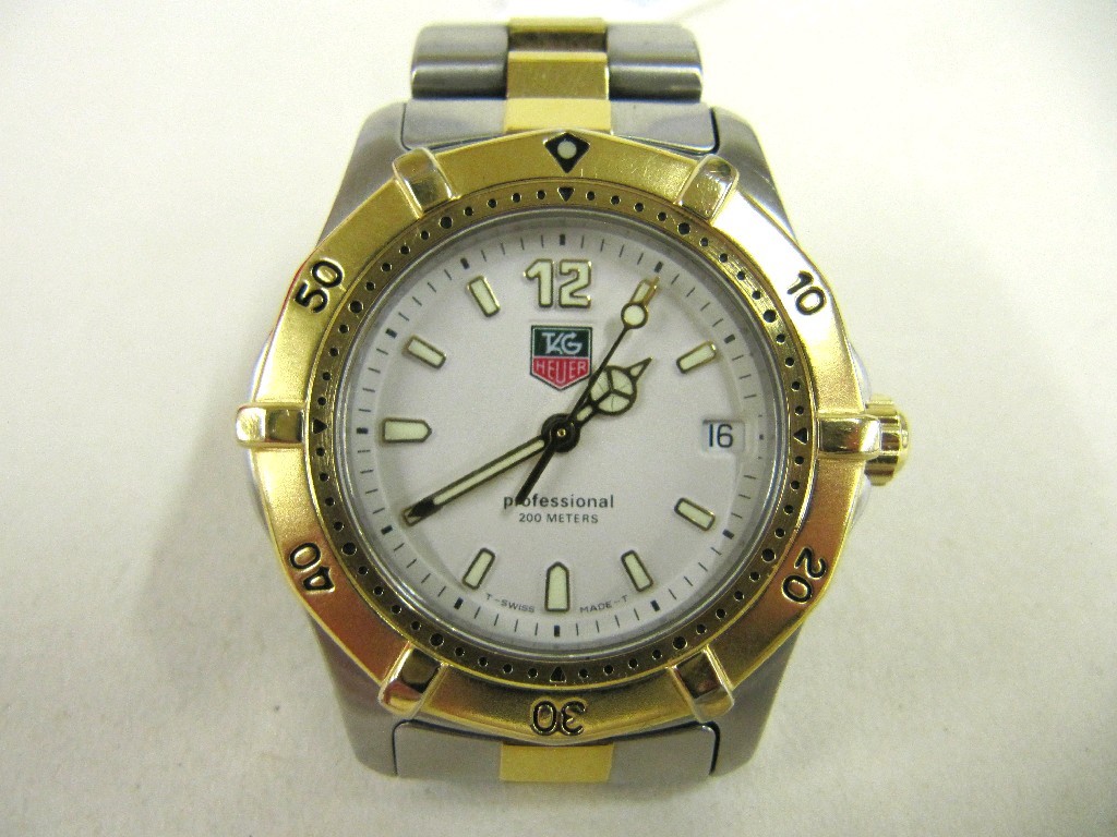 Appraisal: Gents bi colour metal Tag Heuer wrist watch with white