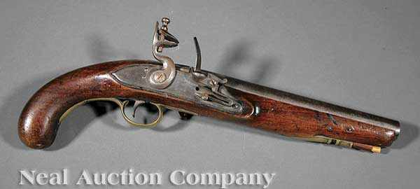 Appraisal: A British Flintlock Officer's Pistol c marked with crown on