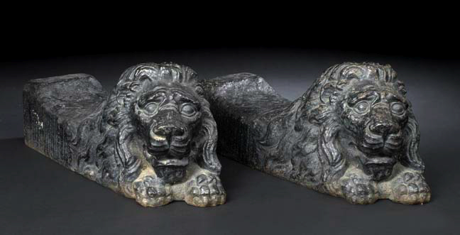 Appraisal: Pair of Regency Cast-Iron Fire Dogs first quarter th century