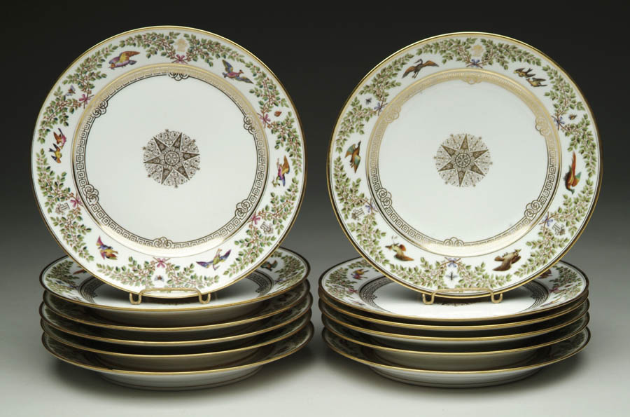 Appraisal: SET OF TWELVE SEVRES PLATES Blue mark to bottom in