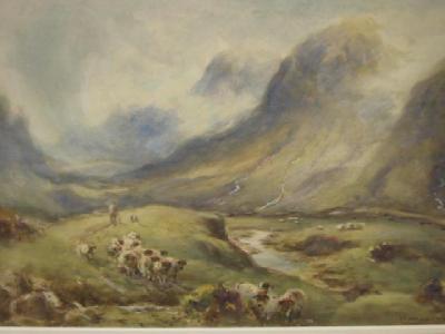 Appraisal: WILLIAM MANNERS c -c Lakeland Scenes with Shepherd and Flock