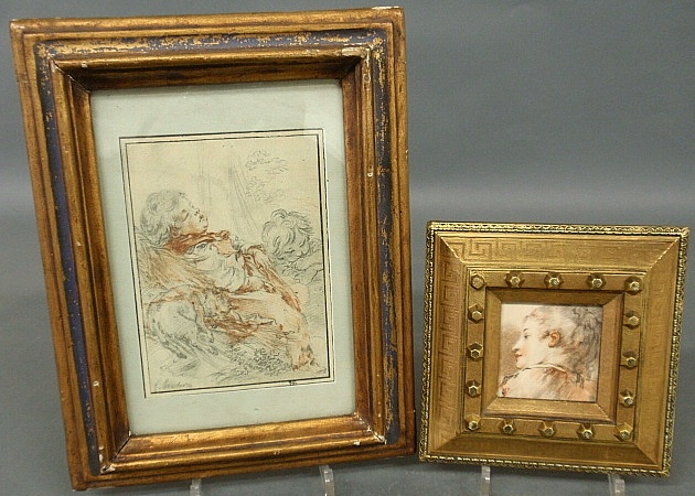 Appraisal: - Two framed Francois Boucher style prints one of a