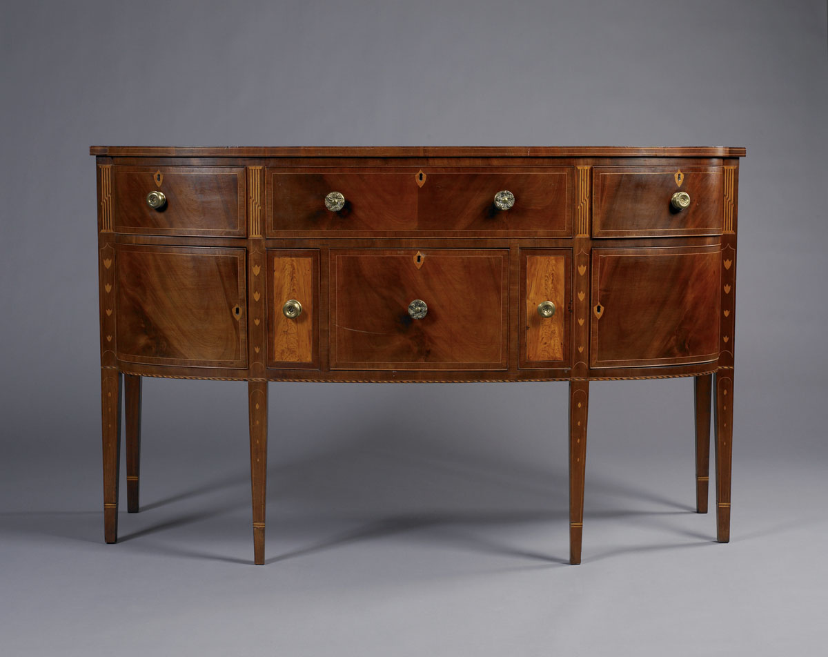 Appraisal: MASSACHUSETTS FEDERAL INLAID MAHOGANY BOWFRONT SIDEBOARD SCHOOL OF THOMAS SEYMOUR