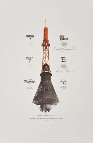 Appraisal: Mini Poster Mercury Spacecraft A detailed full color drawing of