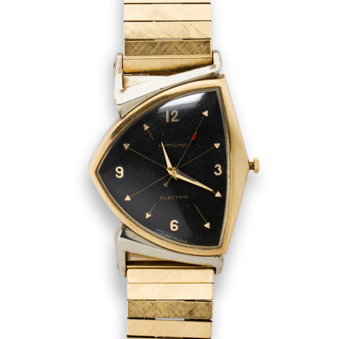 Appraisal: A TEN KARAT GOLD-FILLED WRISTWATCH ELECTRIC 'PACER' HAMILTON A ten