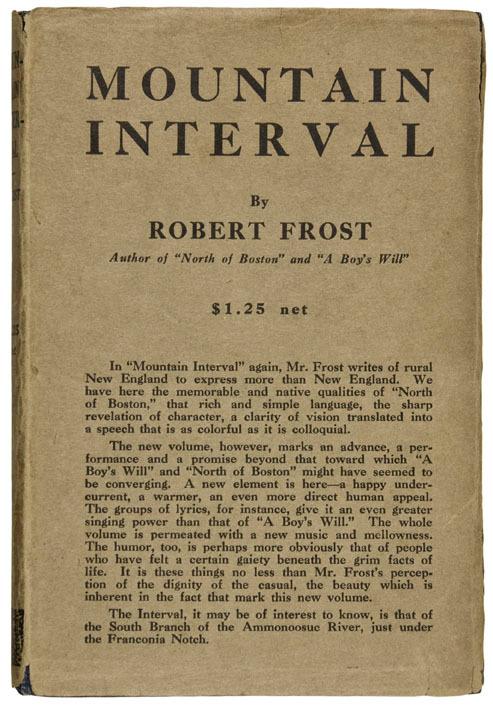 Appraisal: FROST Robert Mountain Interval New York Henry Holt and Co