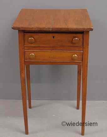 Appraisal: Country Hepplewhite pine two-drawer stand c ''h top ''x ''