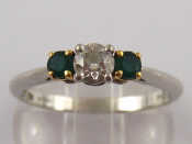 Appraisal: Tiffany Co A platinum carat gold emerald and diamond ring