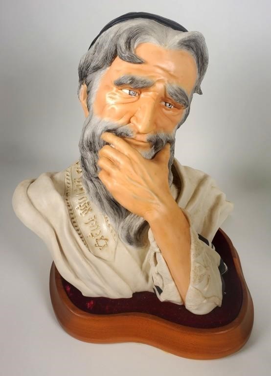 Appraisal: Edition Large porcelain bust of a Rabbi sculpted by artist