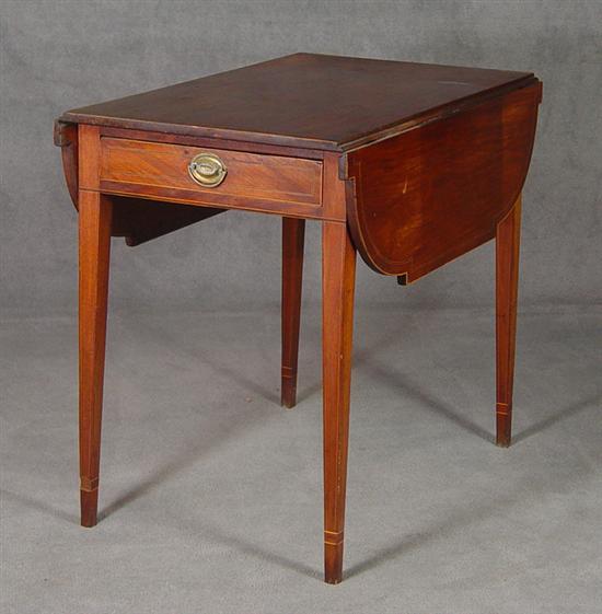 Appraisal: Walnut Drop Leaf Pembroke Table Early th Century Cloverleaf top