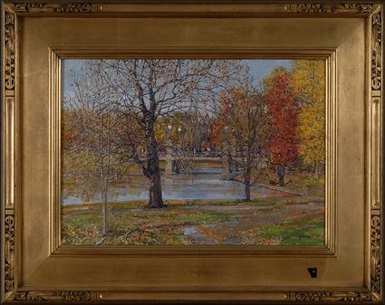 Appraisal: JONATHAN HOTZ TH ST C PUBLIC GARDEN AUTUMN Oil on