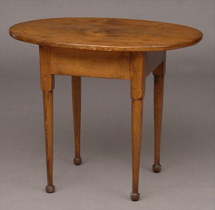 Appraisal: QUEEN ANNE PINE TOP CHERRY TAVERN TABLE The oval overhang