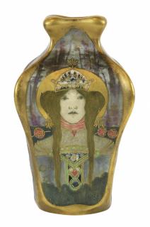 Appraisal: Reissner Stellmacher and Kessel Art Nouveau portrait vase Reissner Stellmacher