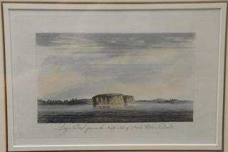 Appraisal: Hand colored engraving Long Island open on the north Hand